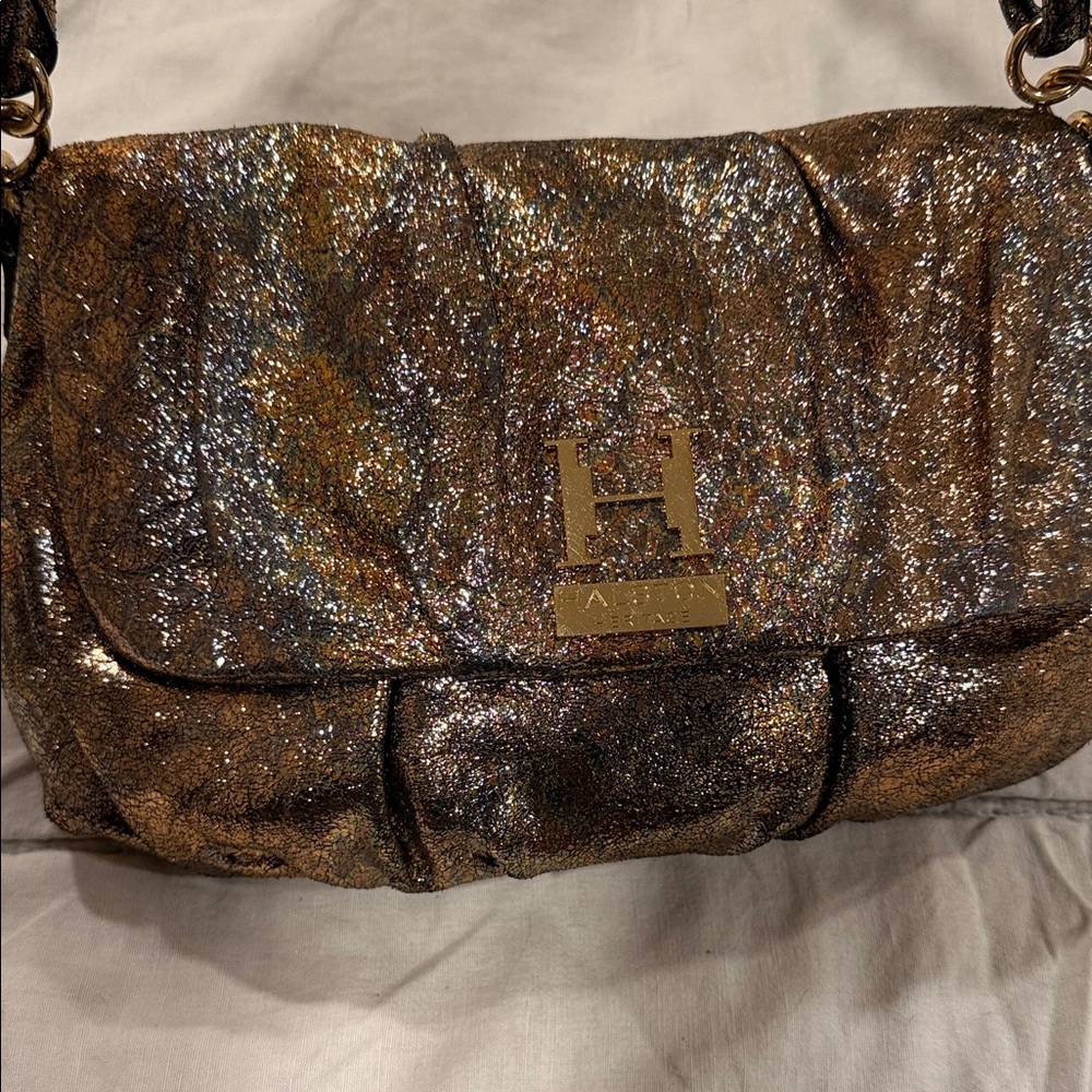 Halston Heritage Metallic Bronze Shoulder Bag